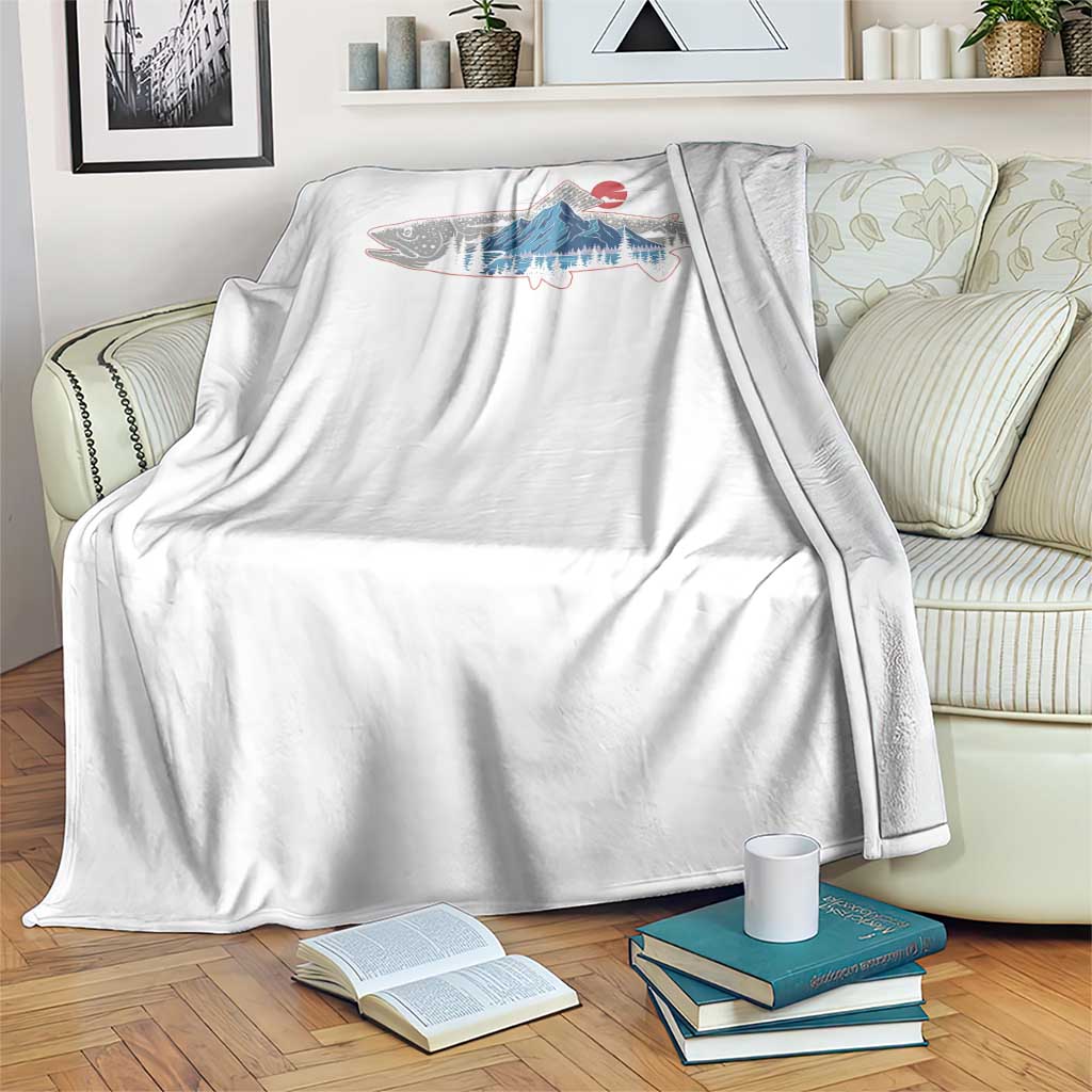 Trout Fly Fish Nature Montane Forest Fishing Camping Throw Blanket TS11 Print Your Wear