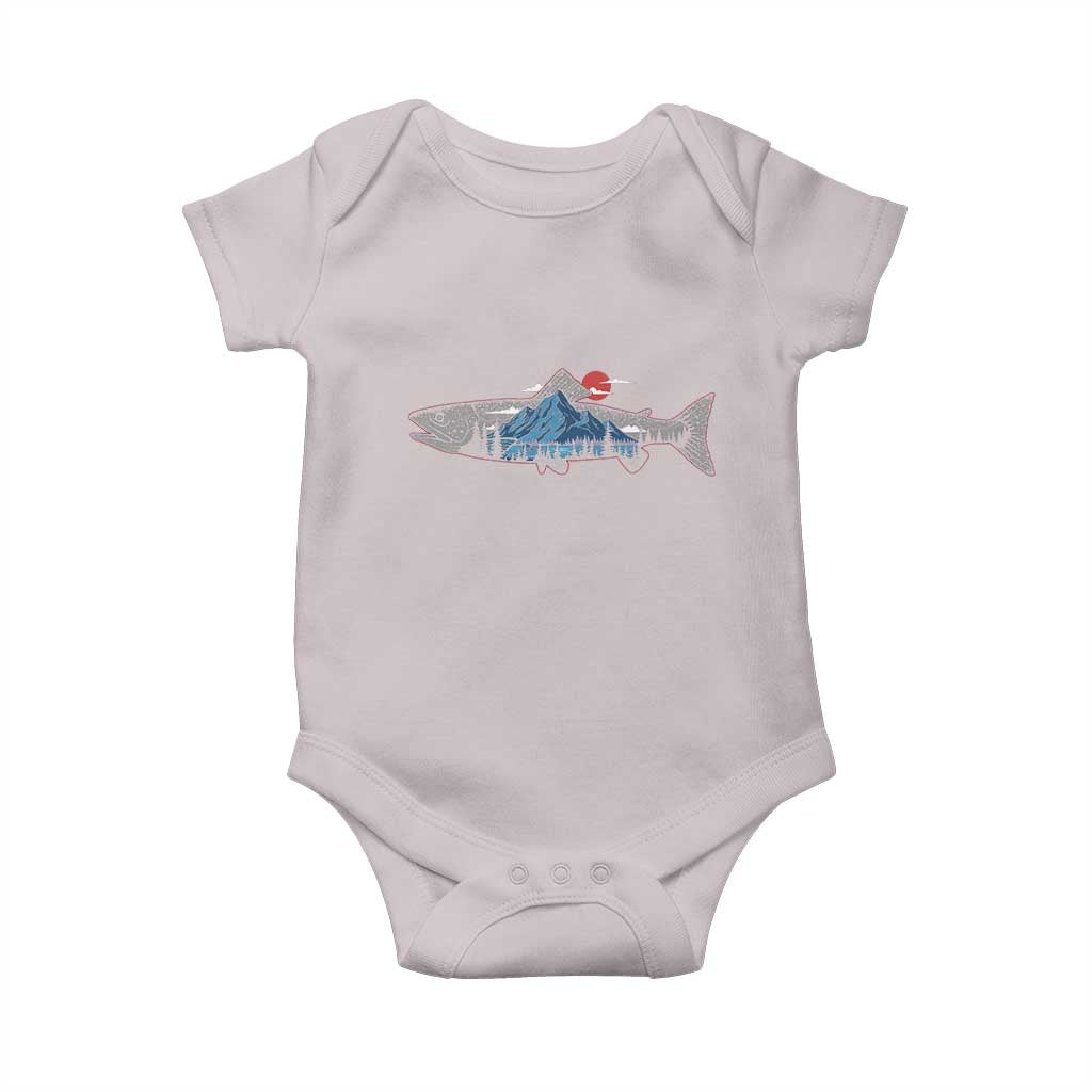Trout Fly Fish Nature Montane Forest Fishing Camping Baby Onesie TS11 Ice Gray Print Your Wear
