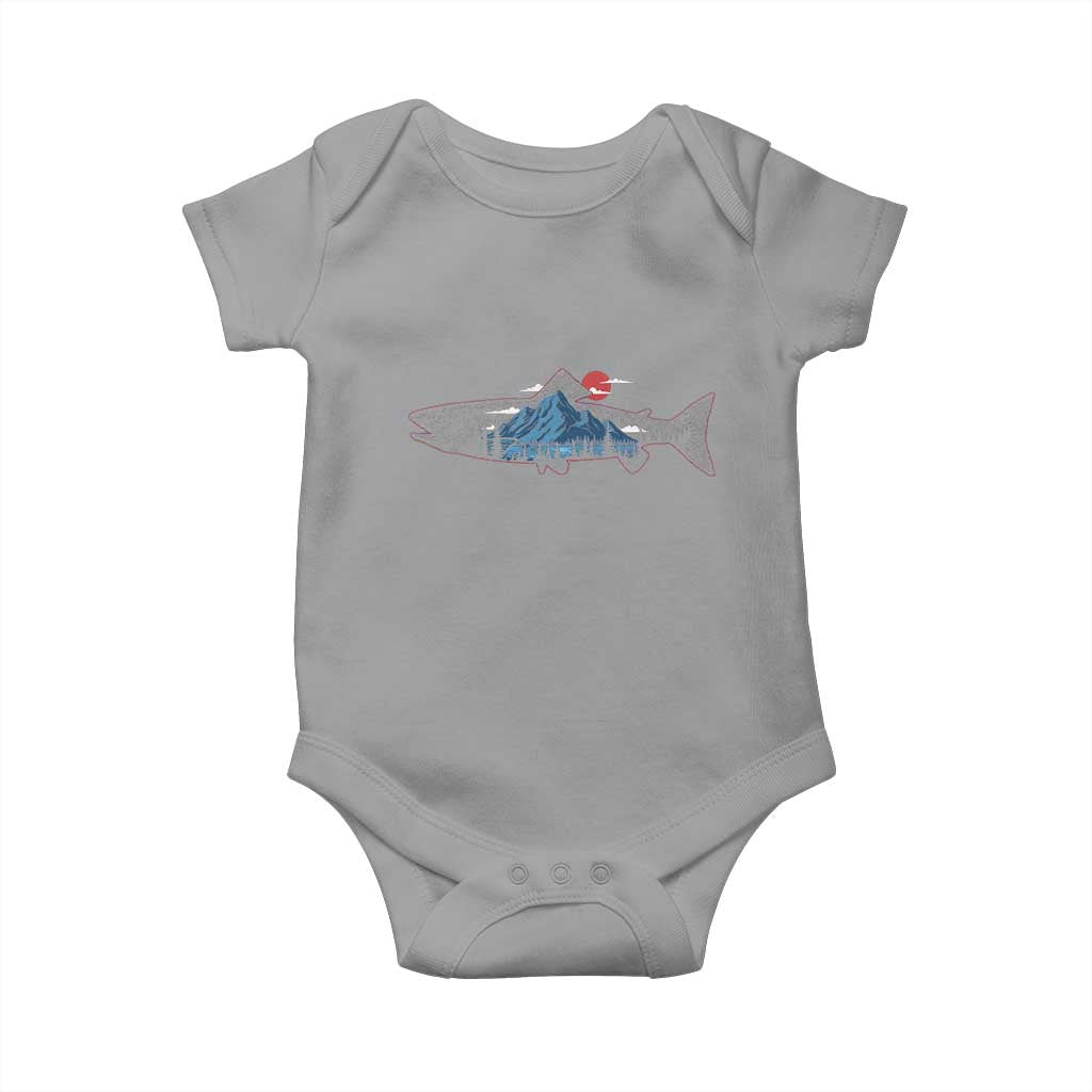 Trout Fly Fish Nature Montane Forest Fishing Camping Baby Onesie TS11 Sport Gray Print Your Wear