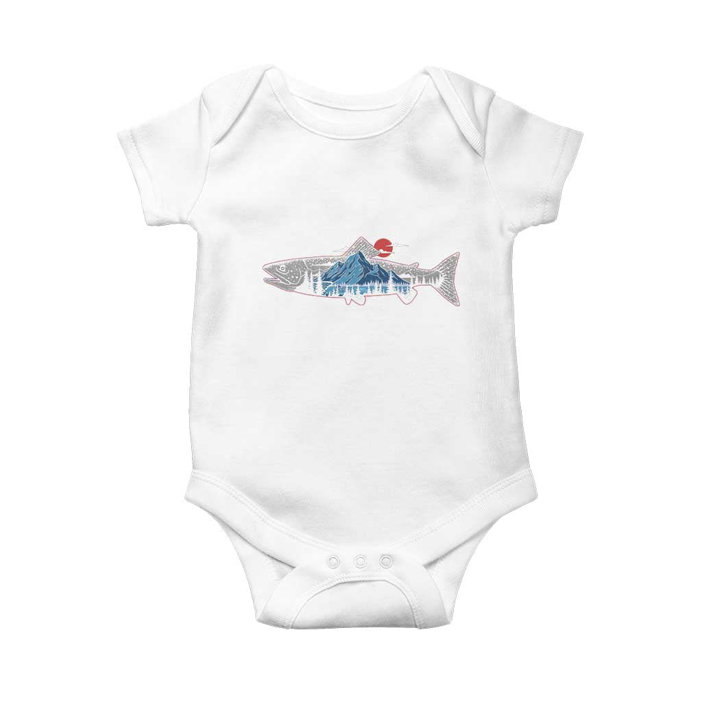 Trout Fly Fish Nature Montane Forest Fishing Camping Baby Onesie TS11 White Print Your Wear