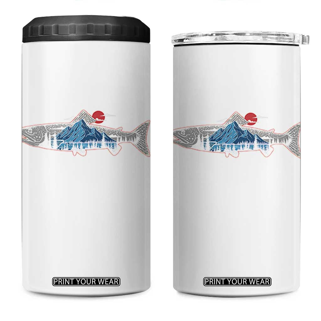 Trout Fly Fish Nature Montane Forest Fishing Camping 4 in 1 Can Cooler Tumbler TS11 One Size: 16 oz White Print Your Wear