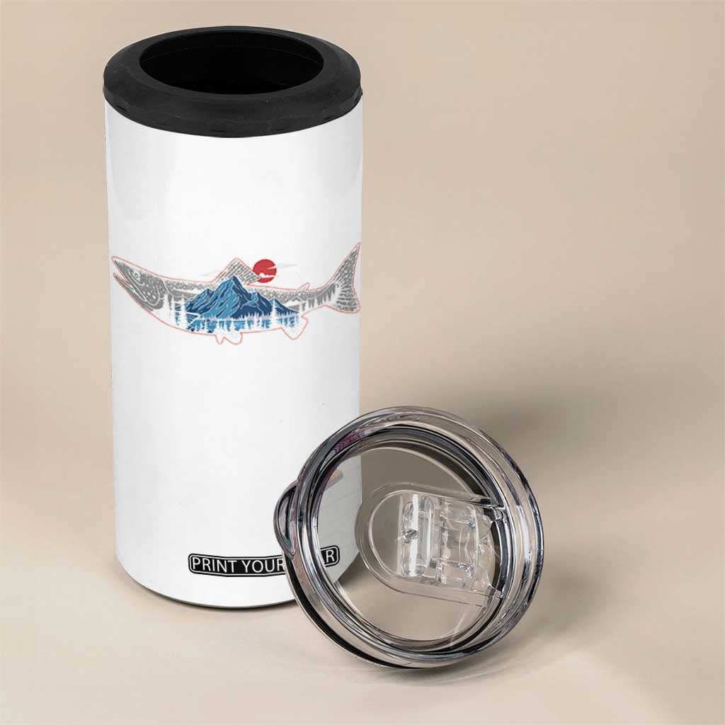 Trout Fly Fish Nature Montane Forest Fishing Camping 4 in 1 Can Cooler Tumbler TS11 Print Your Wear