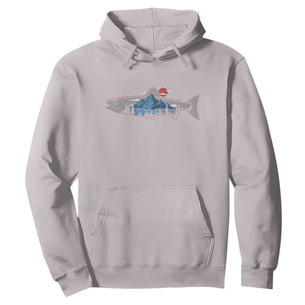 Trout Fly Fish Nature Montane Forest Fishing Camping Hoodie TS11 Ice Gray Print Your Wear