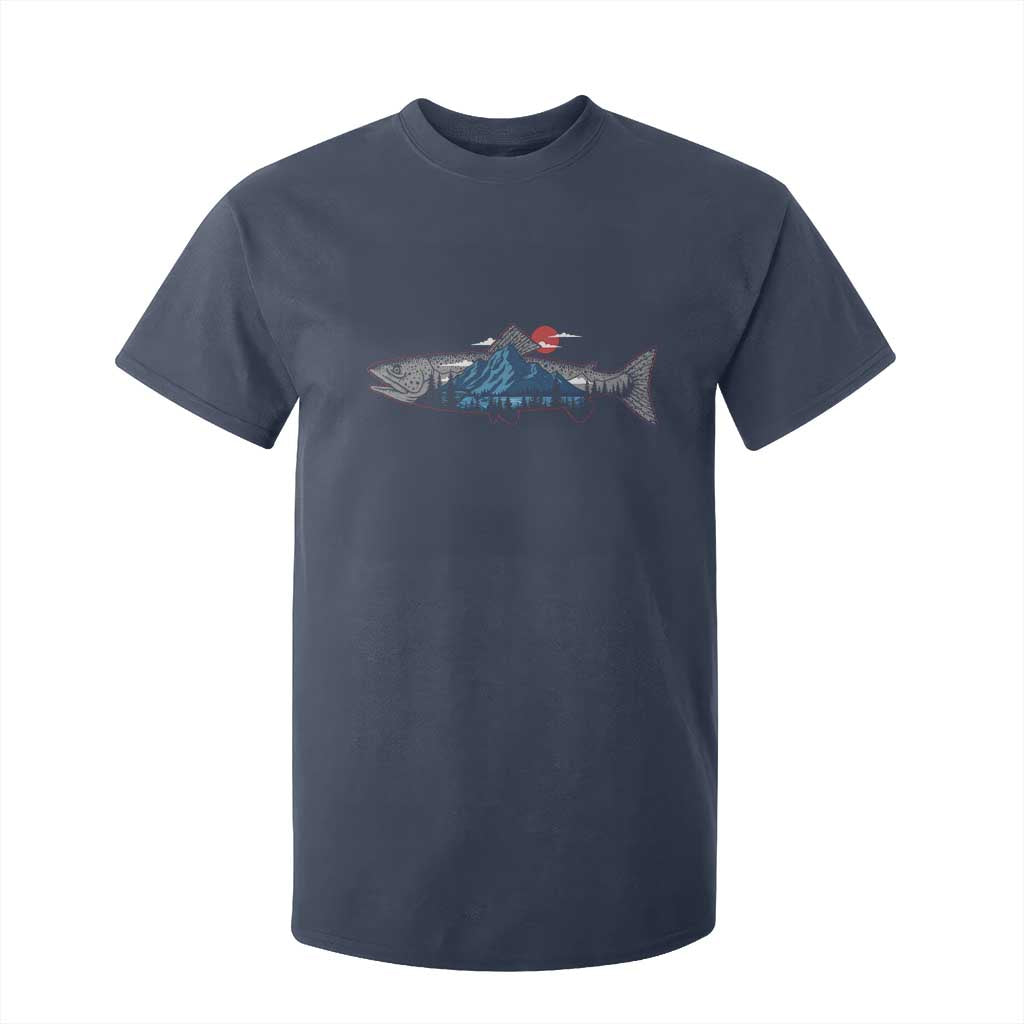 Trout Fly Fish Nature Montane Forest Fishing Camping T Shirt For Kid TS11 Navy Print Your Wear