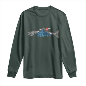 Trout Fly Fish Nature Montane Forest Fishing Camping Long Sleeve Shirt TS11 Dark Forest Green Print Your Wear