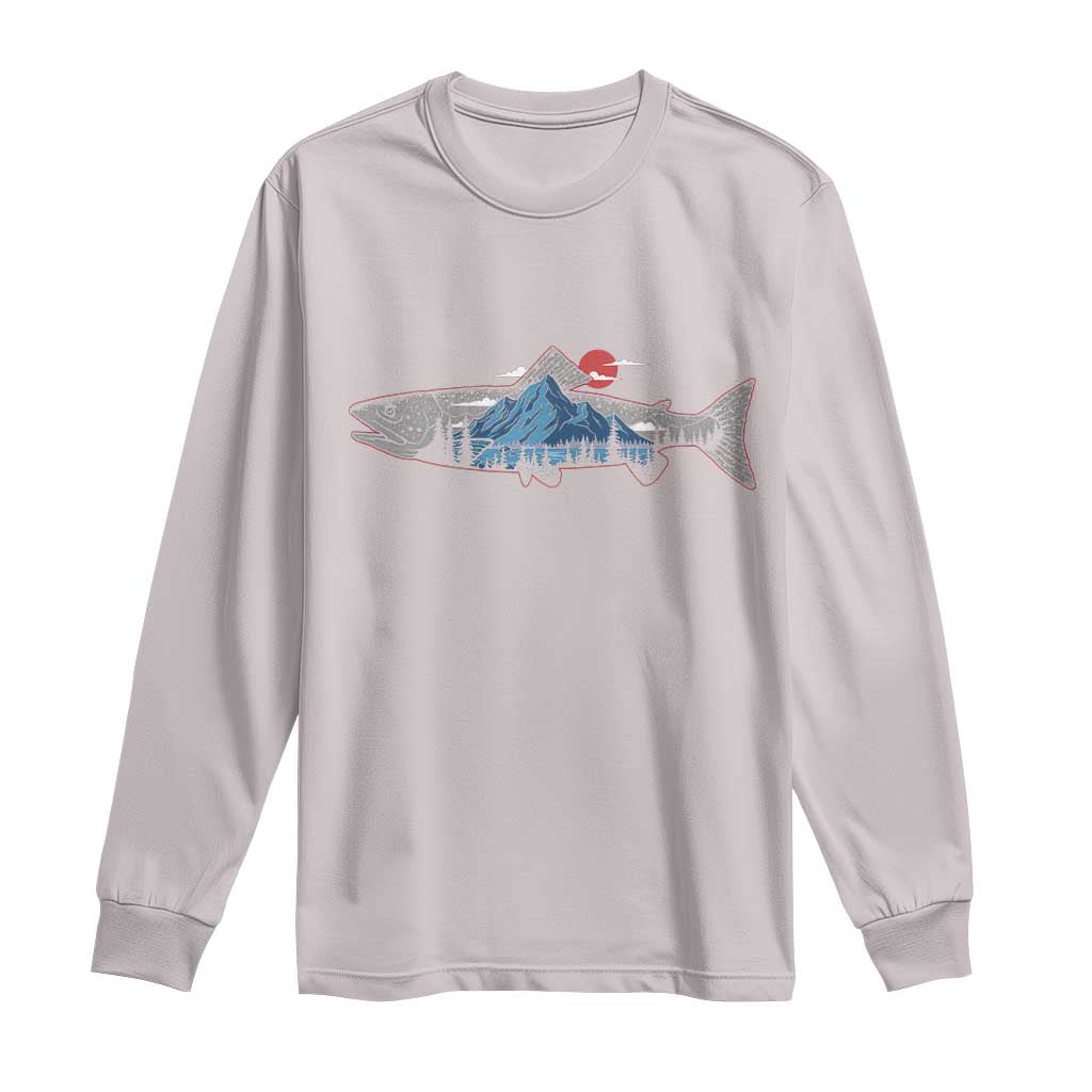Trout Fly Fish Nature Montane Forest Fishing Camping Long Sleeve Shirt TS11 Ice Gray Print Your Wear