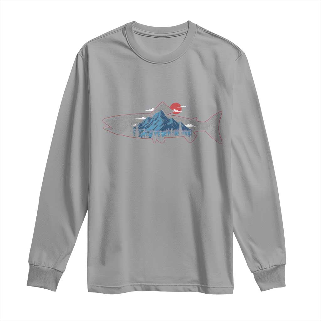 Trout Fly Fish Nature Montane Forest Fishing Camping Long Sleeve Shirt TS11 Sport Gray Print Your Wear