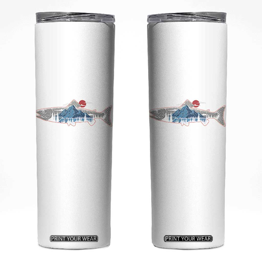 Trout Fly Fish Nature Montane Forest Fishing Camping Skinny Tumbler TS11 White Print Your Wear