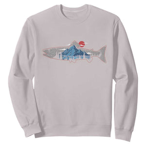 Trout Fly Fish Nature Montane Forest Fishing Camping Sweatshirt TS11 Ice Gray Print Your Wear
