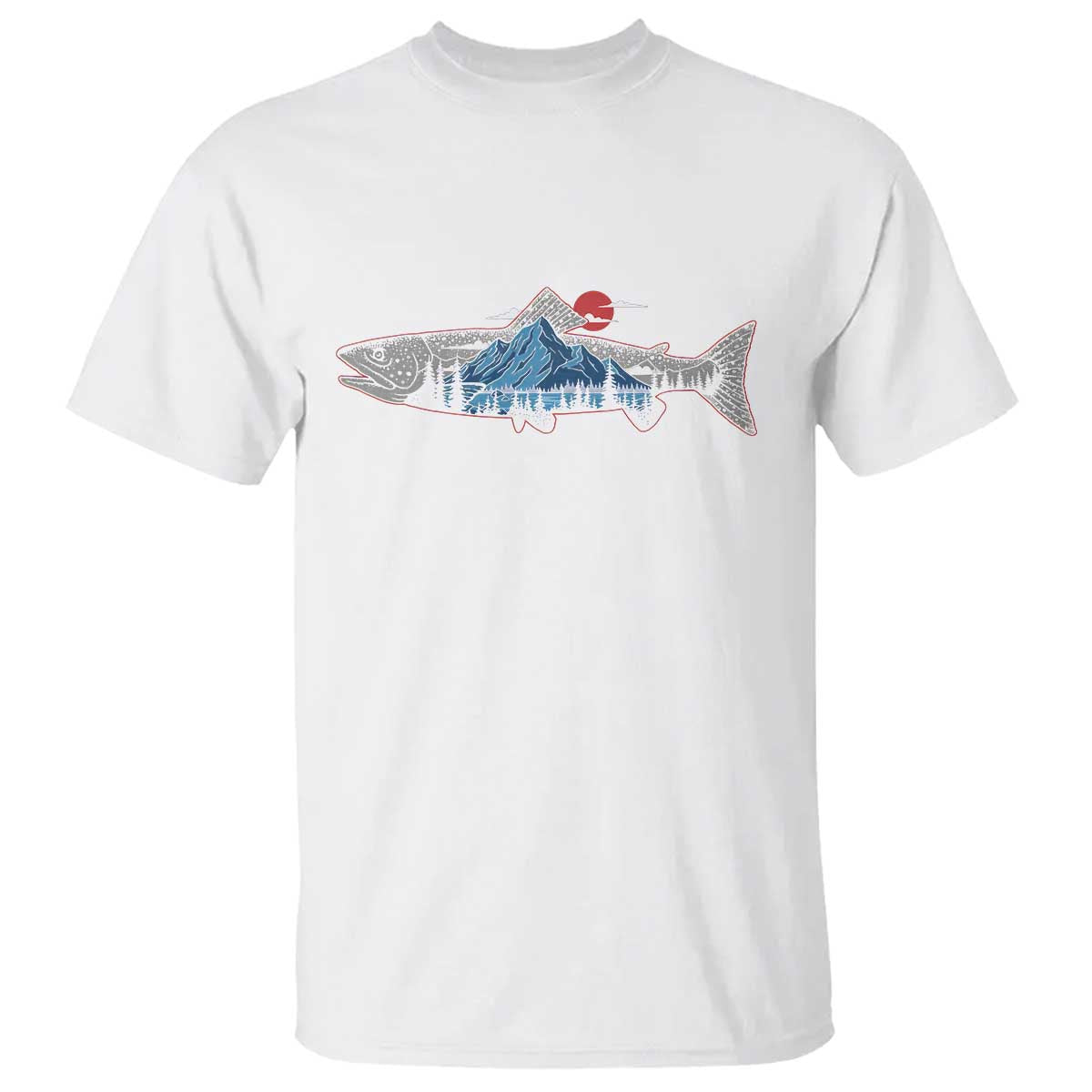 Trout Fly Fish Nature Montane Forest Fishing Camping T Shirt TS11 White Print Your Wear