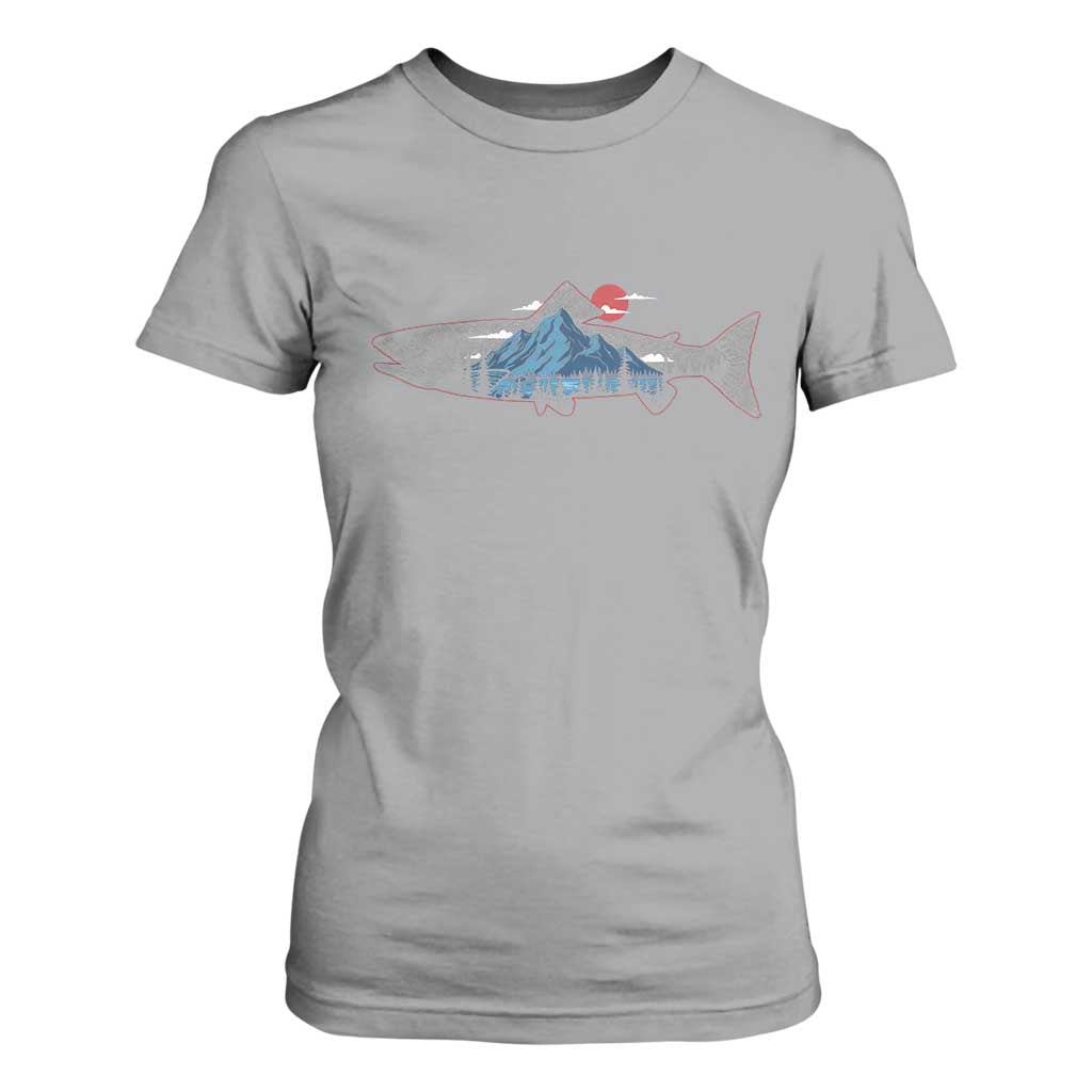 Trout Fly Fish Nature Montane Forest Fishing Camping T Shirt For Women TS11 Sport Gray Print Your Wear