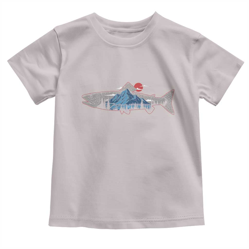 Trout Fly Fish Nature Montane Forest Fishing Camping Toddler T Shirt TS11 Ice Gray Print Your Wear