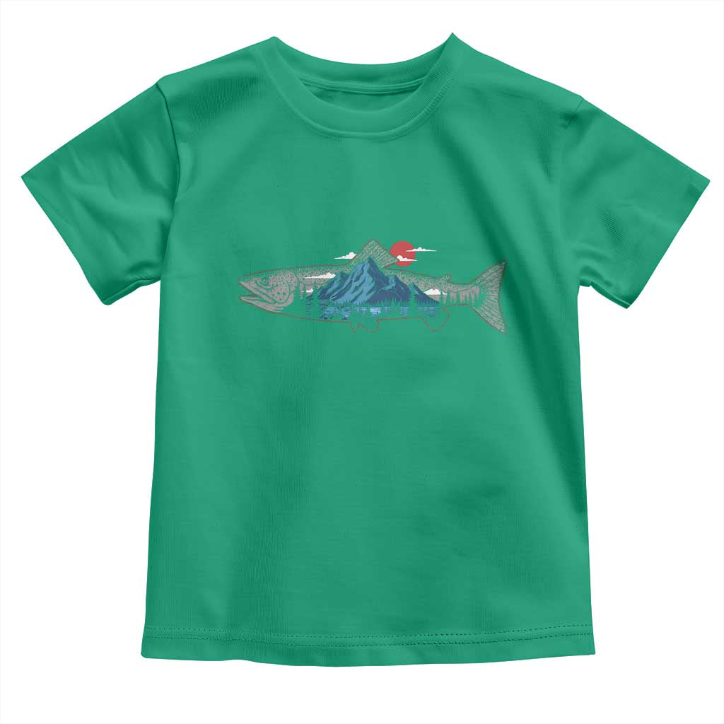 Trout Fly Fish Nature Montane Forest Fishing Camping Toddler T Shirt TS11 Irish Green Print Your Wear