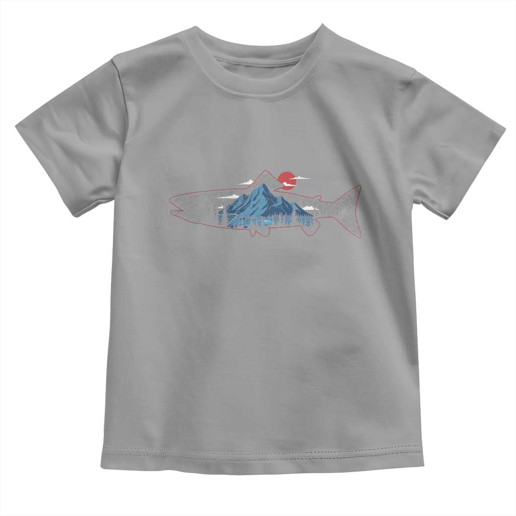 Trout Fly Fish Nature Montane Forest Fishing Camping Toddler T Shirt TS11 Sport Gray Print Your Wear