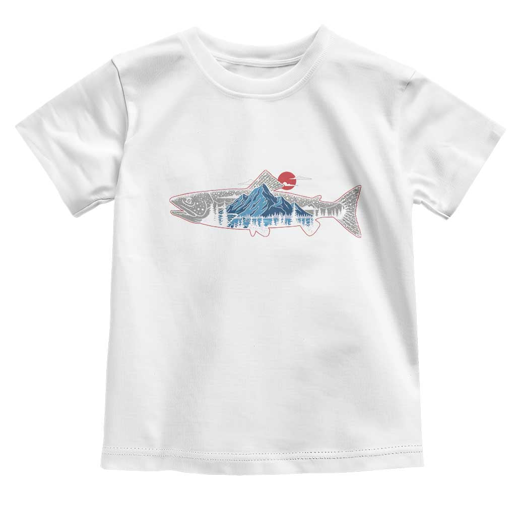 Trout Fly Fish Nature Montane Forest Fishing Camping Toddler T Shirt TS11 White Print Your Wear
