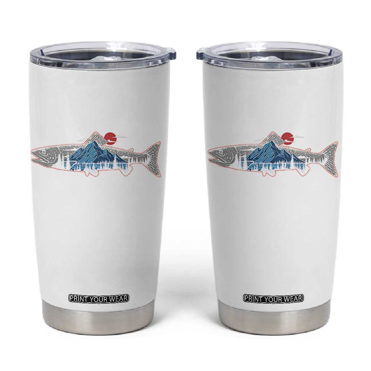 Trout Fly Fish Nature Montane Forest Fishing Camping Tumbler Cup TS11 White Print Your Wear