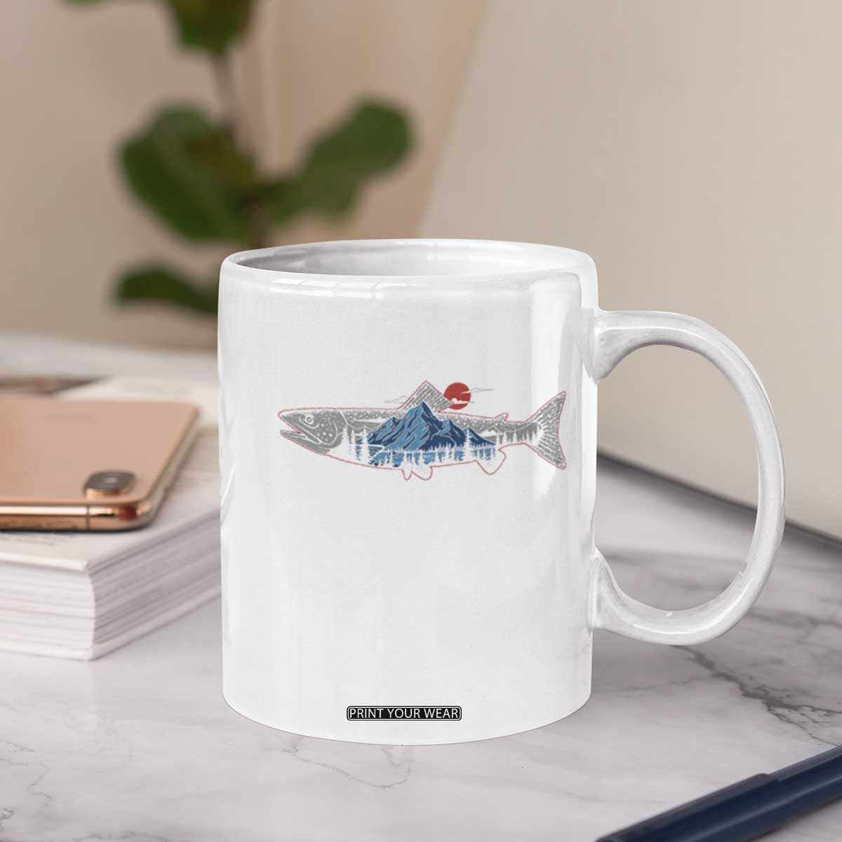 Trout Fly Fish Nature Montane Forest Fishing Camping Coffee Mug TS11 Print Your Wear