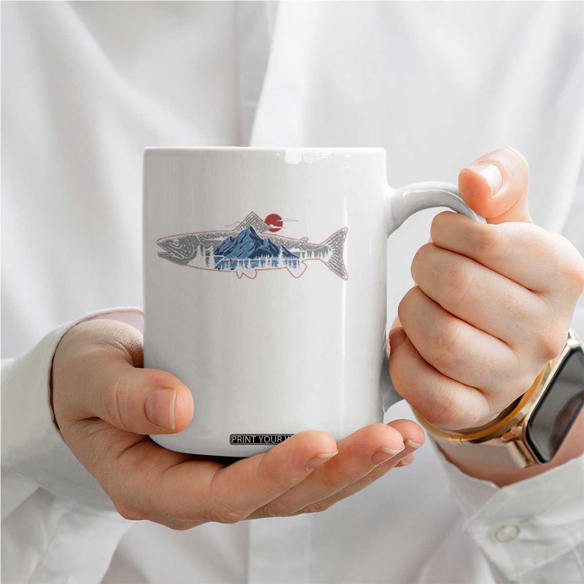 Trout Fly Fish Nature Montane Forest Fishing Camping Coffee Mug TS11 Print Your Wear