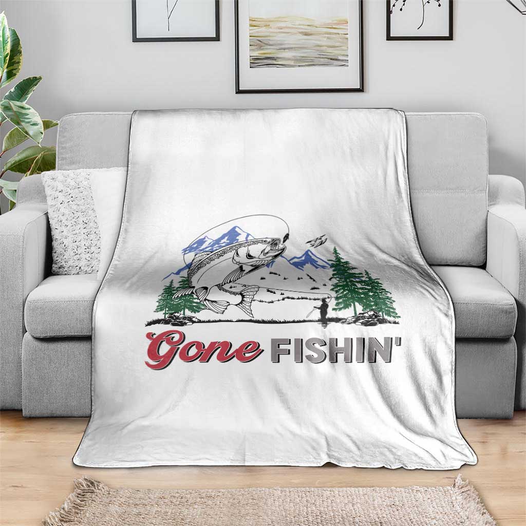 Gone Fishing Throw Blanket Trout Fishing Lover Montane Forest TS11 Print Your Wear