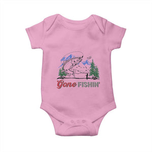 Gone Fishing Baby Onesie Trout Fishing Lover Montane Forest TS11 Light Pink Print Your Wear