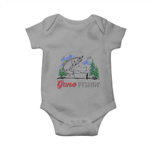Gone Fishing Baby Onesie Trout Fishing Lover Montane Forest TS11 Sport Gray Print Your Wear