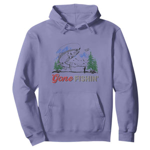 Gone Fishing Hoodie Trout Fishing Lover Montane Forest TS11 Violet Print Your Wear