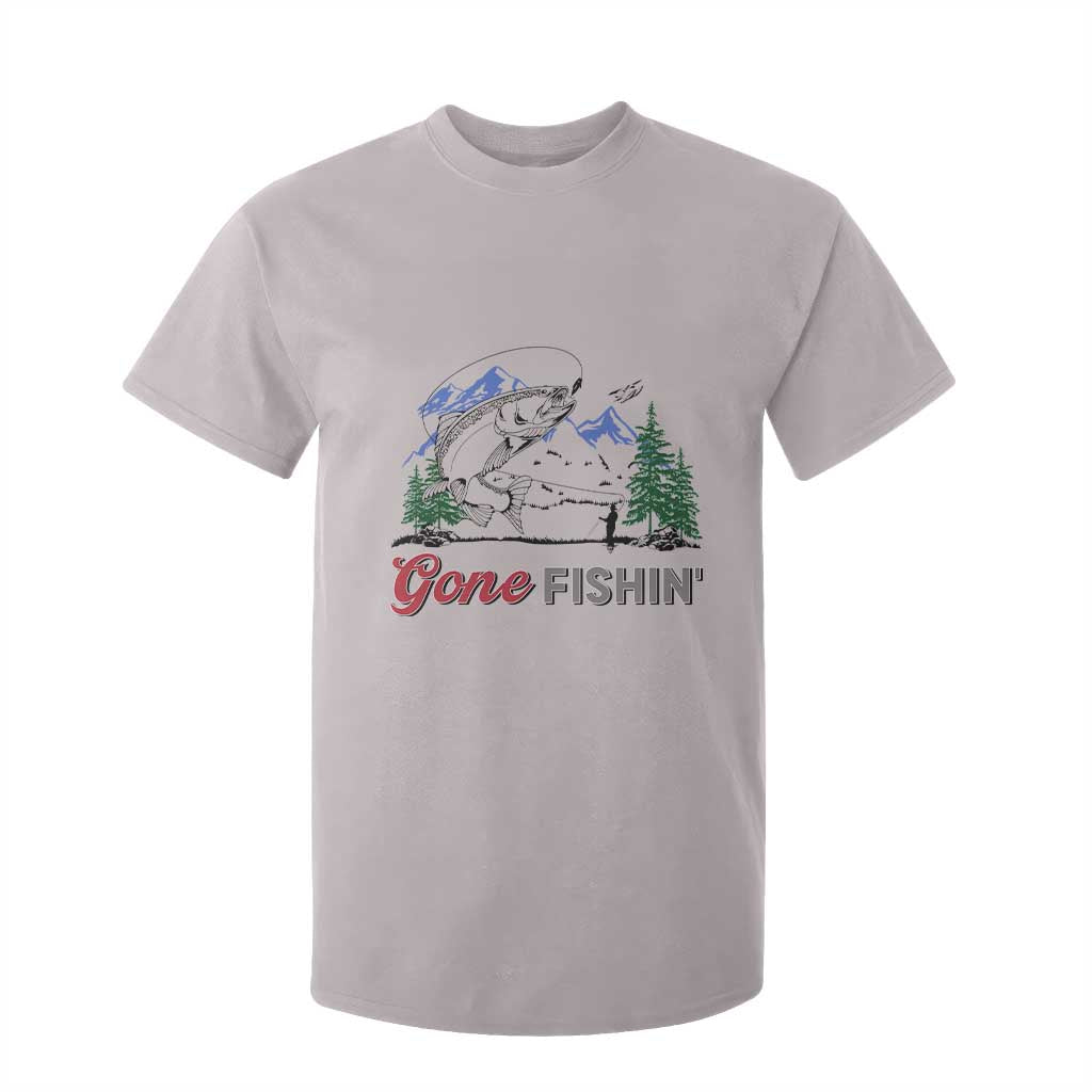 Gone Fishing T Shirt For Kid Trout Fishing Lover Montane Forest TS11 Ice Gray Print Your Wear