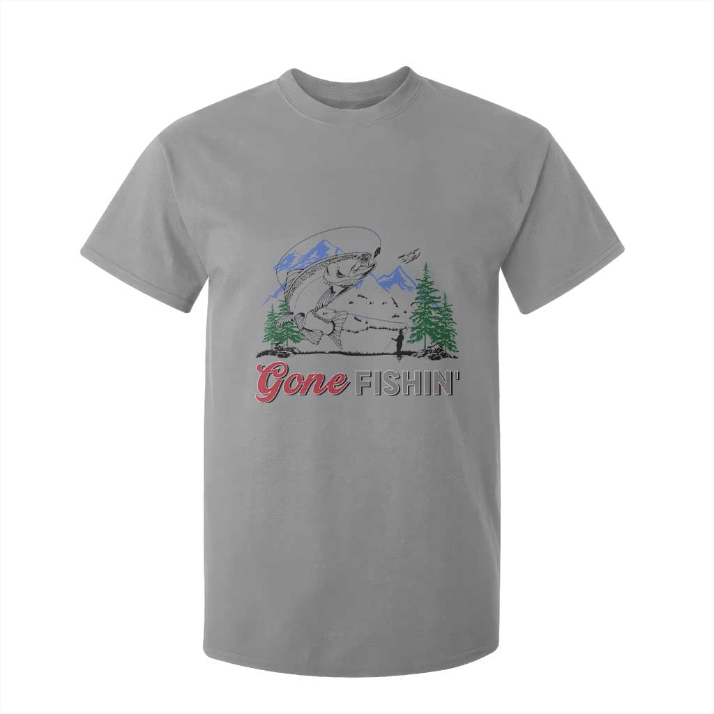 Gone Fishing T Shirt For Kid Trout Fishing Lover Montane Forest TS11 Sport Gray Print Your Wear