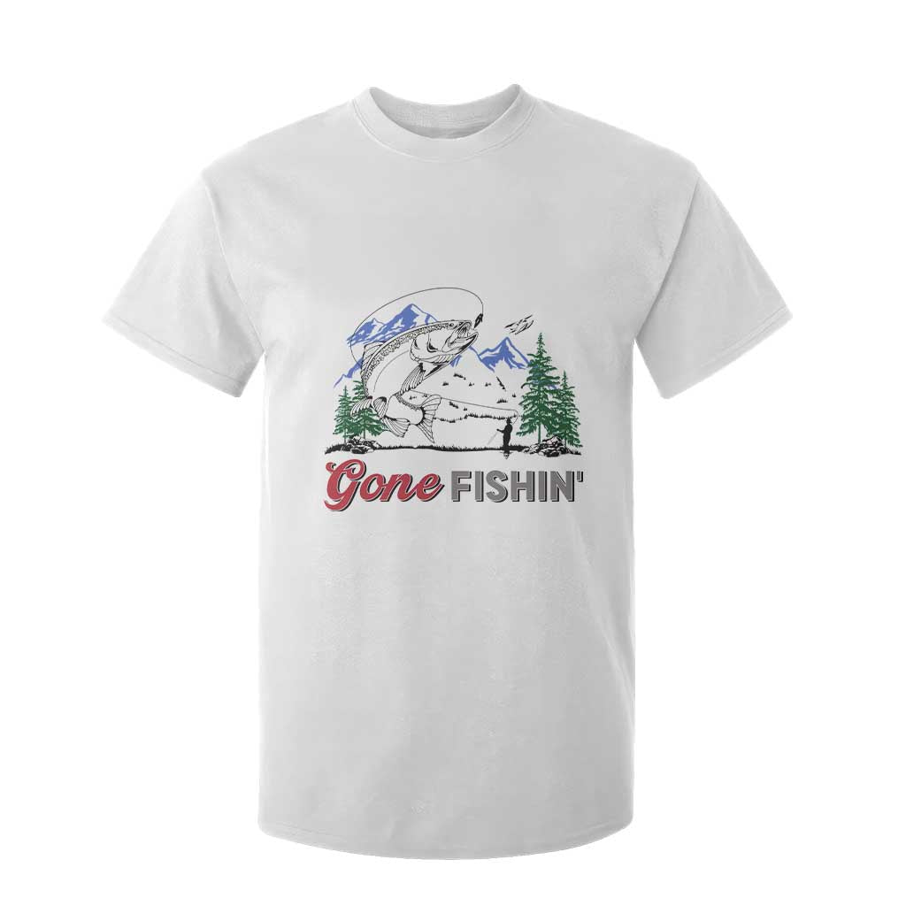 Gone Fishing T Shirt For Kid Trout Fishing Lover Montane Forest TS11 White Print Your Wear
