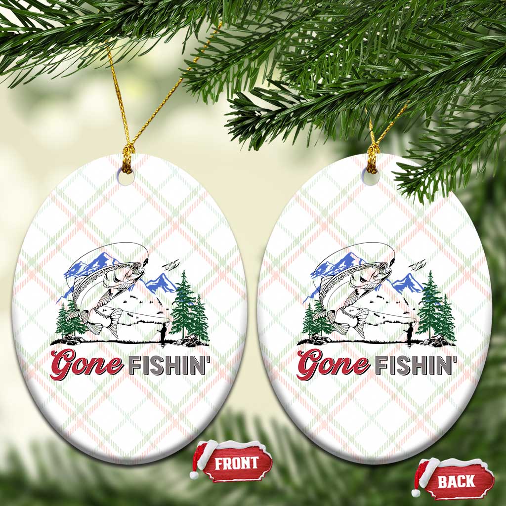 Gone Fishing Ceramic Ornament Trout Fishing Lover Montane Forest TS11 Print Your Wear