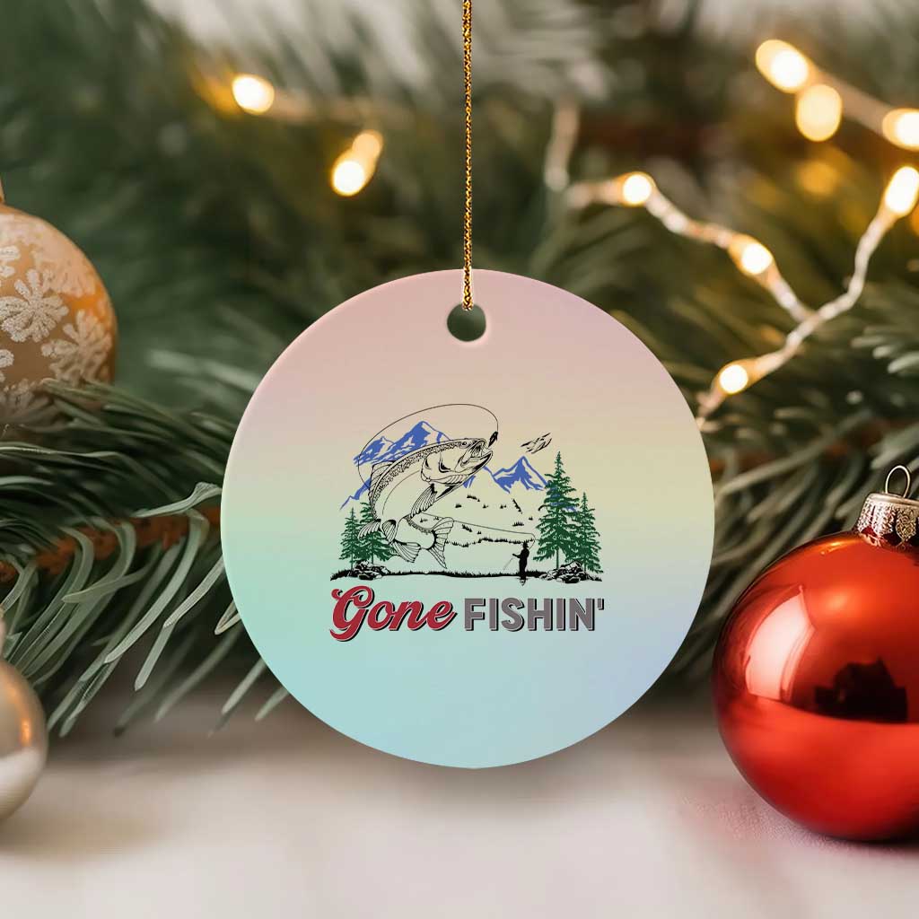 Gone Fishing Ceramic Ornament Trout Fishing Lover Montane Forest TS11 1pc Pastel Print Your Wear