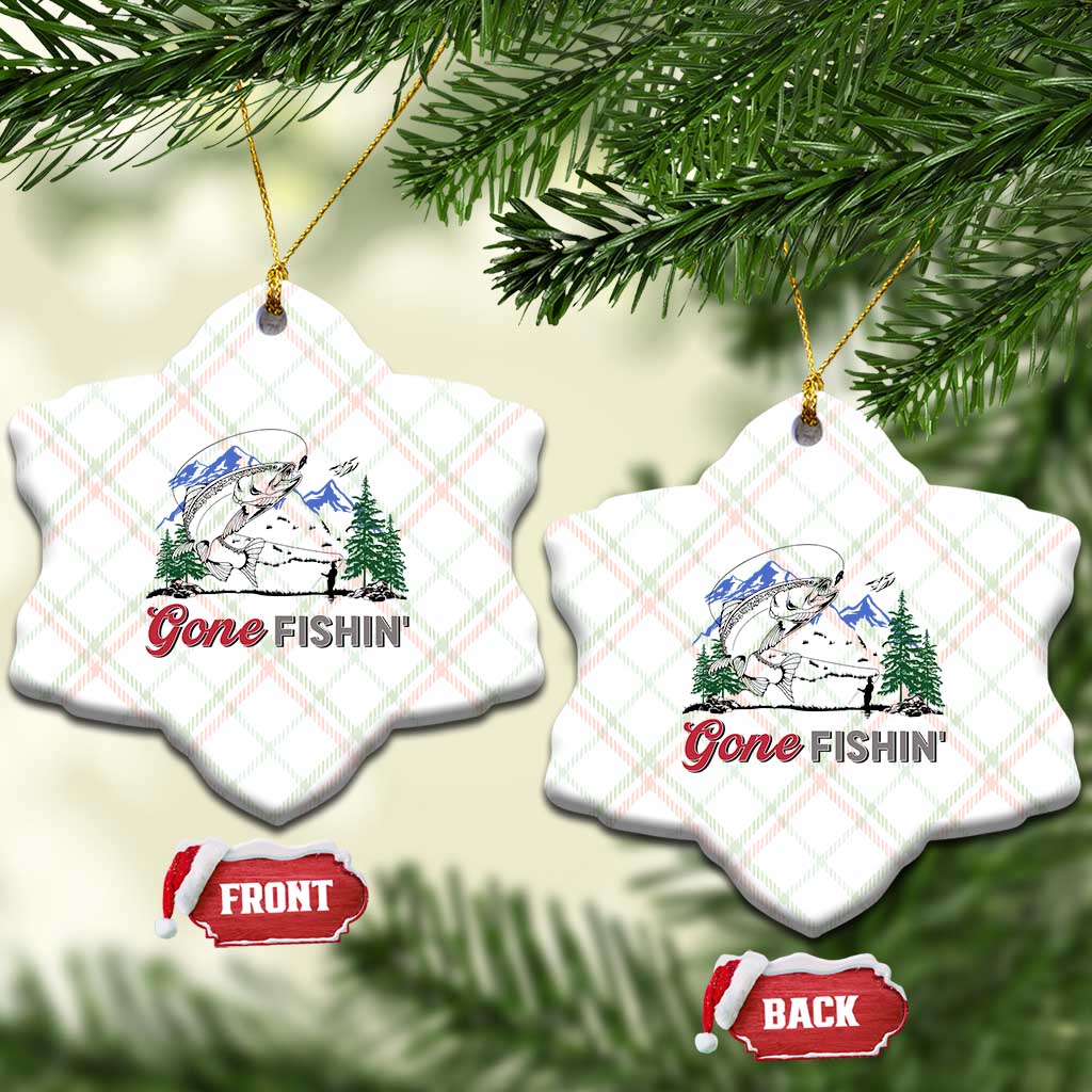 Gone Fishing Ceramic Ornament Trout Fishing Lover Montane Forest TS11 Print Your Wear