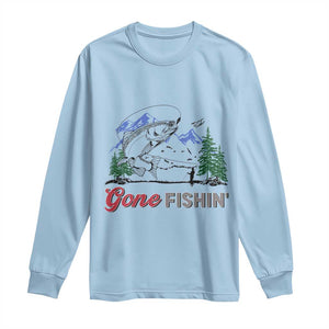 Gone Fishing Long Sleeve Shirt Trout Fishing Lover Montane Forest TS11 Light Blue Print Your Wear
