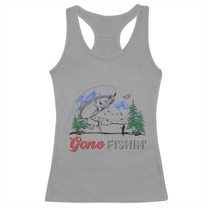 Gone Fishing Racerback Tank Top Trout Fishing Lover Montane Forest TS11 Sport Gray Print Your Wear