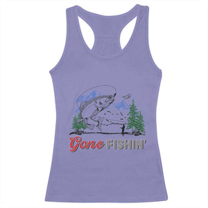Gone Fishing Racerback Tank Top Trout Fishing Lover Montane Forest TS11 Violet Print Your Wear
