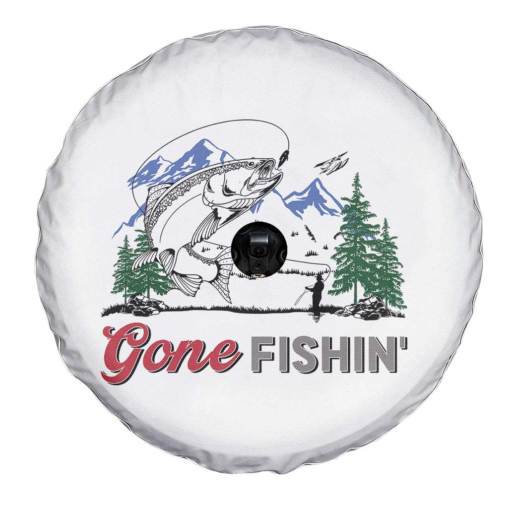 Gone Fishing Spare Tire Cover Trout Fishing Lover Montane Forest TS11 Print Your Wear