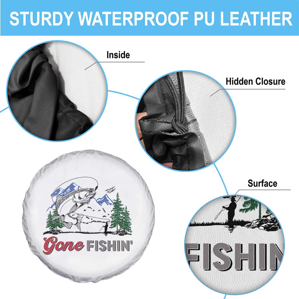 Gone Fishing Spare Tire Cover Trout Fishing Lover Montane Forest TS11 Print Your Wear