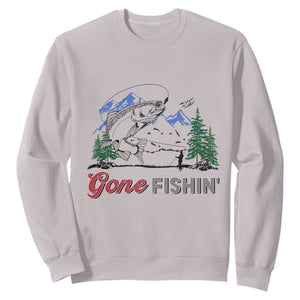 Gone Fishing Sweatshirt Trout Fishing Lover Montane Forest TS11 Ice Gray Print Your Wear