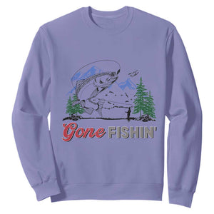Gone Fishing Sweatshirt Trout Fishing Lover Montane Forest TS11 Violet Print Your Wear