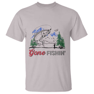 Gone Fishing T Shirt Trout Fishing Lover Montane Forest TS11 Ice Gray Print Your Wear