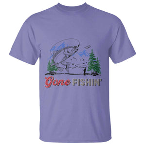 Gone Fishing T Shirt Trout Fishing Lover Montane Forest TS11 Violet Print Your Wear