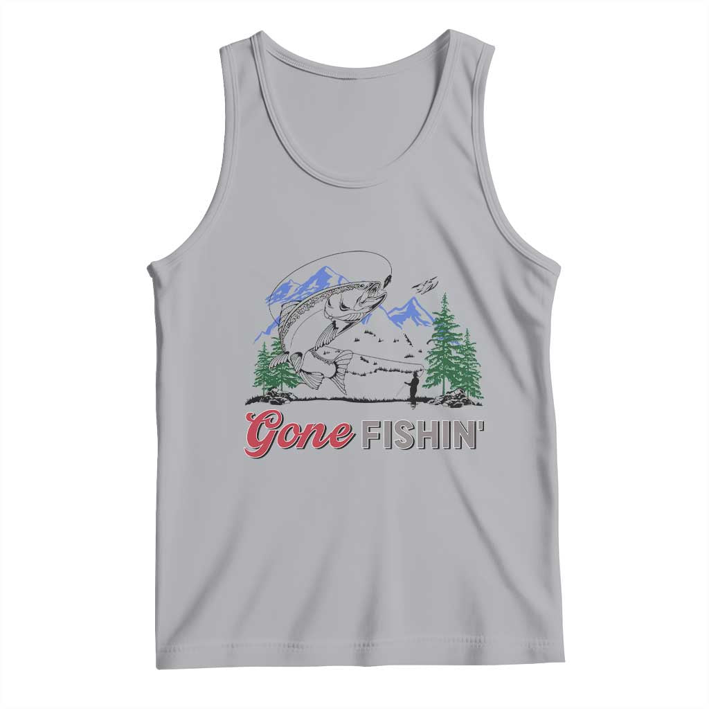 Gone Fishing Tank Top Trout Fishing Lover Montane Forest TS11 Athletic Heather Print Your Wear