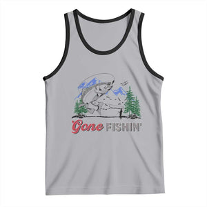 Gone Fishing Tank Top Trout Fishing Lover Montane Forest TS11 Athletic Heather Black Print Your Wear