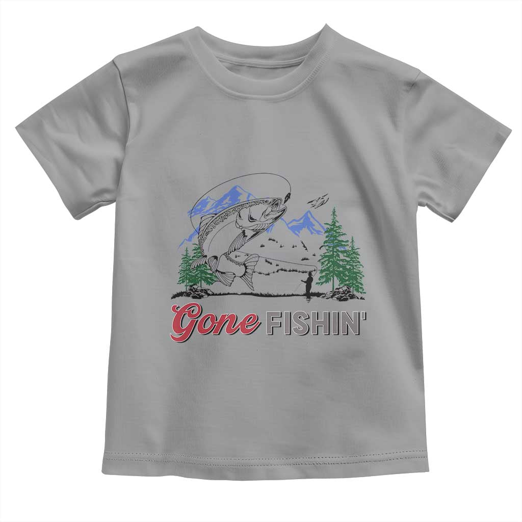 Gone Fishing Toddler T Shirt Trout Fishing Lover Montane Forest TS11 Sport Gray Print Your Wear