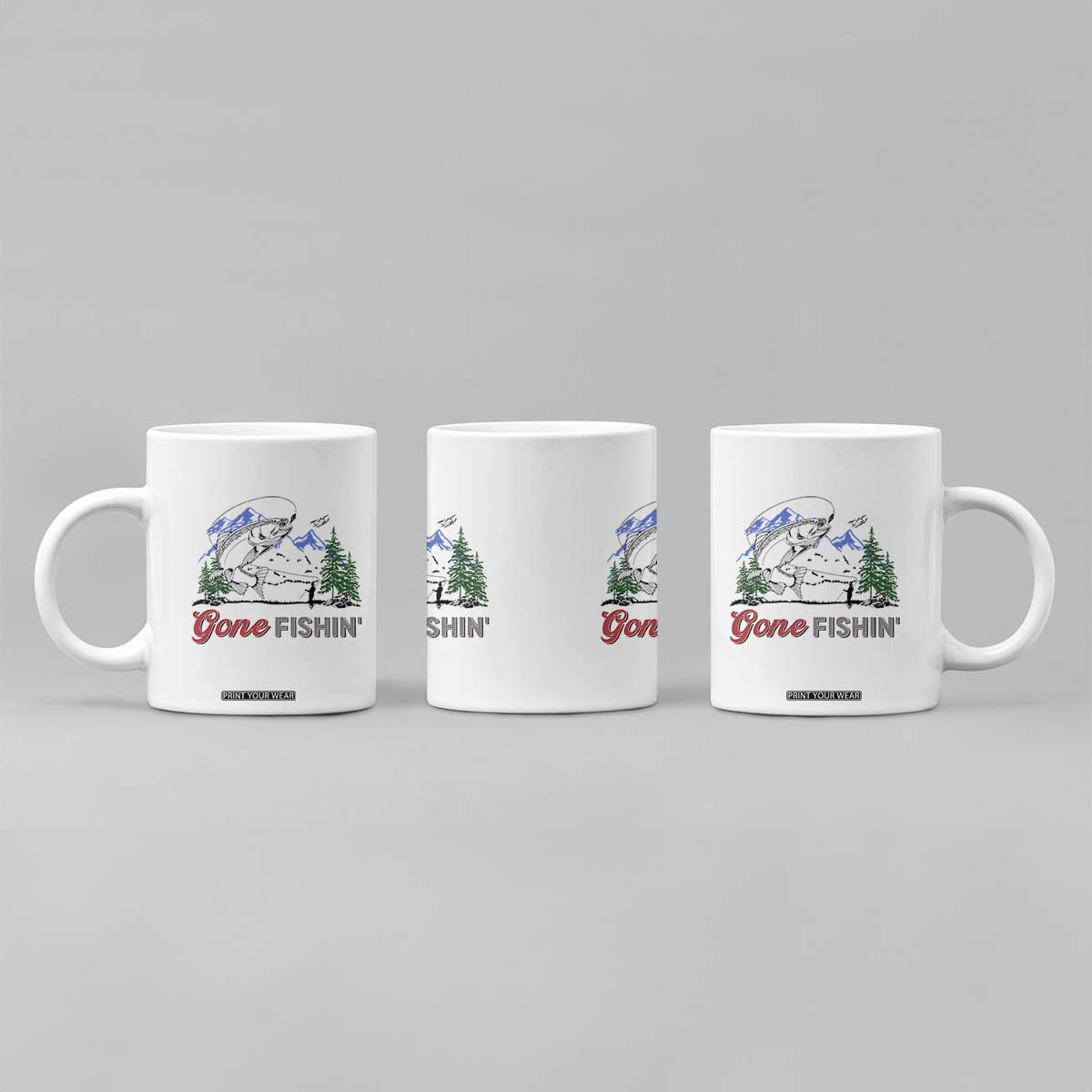 Gone Fishing Coffee Mug Trout Fishing Lover Montane Forest TS11 Print Your Wear