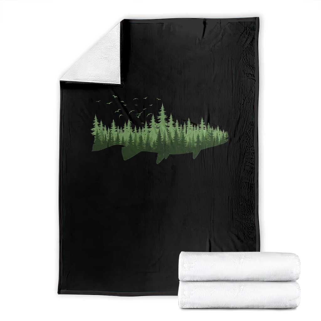 Trout Fly Fishing Outdoor Forest Nature Wildlife Fisherman Throw Blanket TS11 Black Print Your Wear