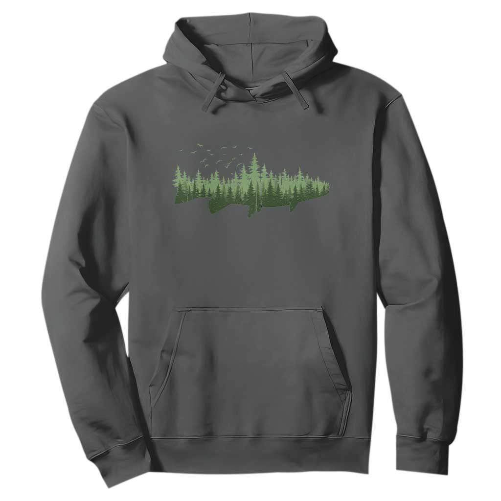 Trout Fly Fishing Outdoor Forest Nature Wildlife Fisherman Hoodie TS11 Dark Heather Print Your Wear