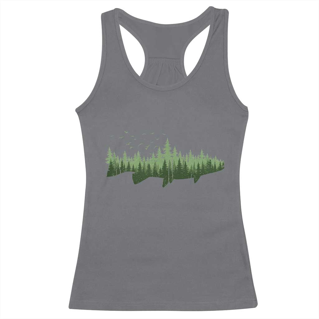 Trout Fly Fishing Outdoor Forest Nature Wildlife Fisherman Racerback Tank Top TS11 Charcoal Print Your Wear