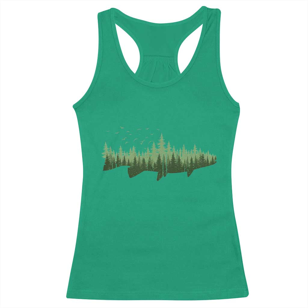 Trout Fly Fishing Outdoor Forest Nature Wildlife Fisherman Racerback Tank Top TS11 Irish Green Print Your Wear