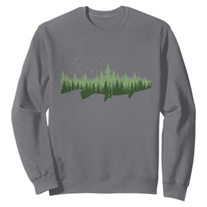 Trout Fly Fishing Outdoor Forest Nature Wildlife Fisherman Sweatshirt TS11 Charcoal Print Your Wear